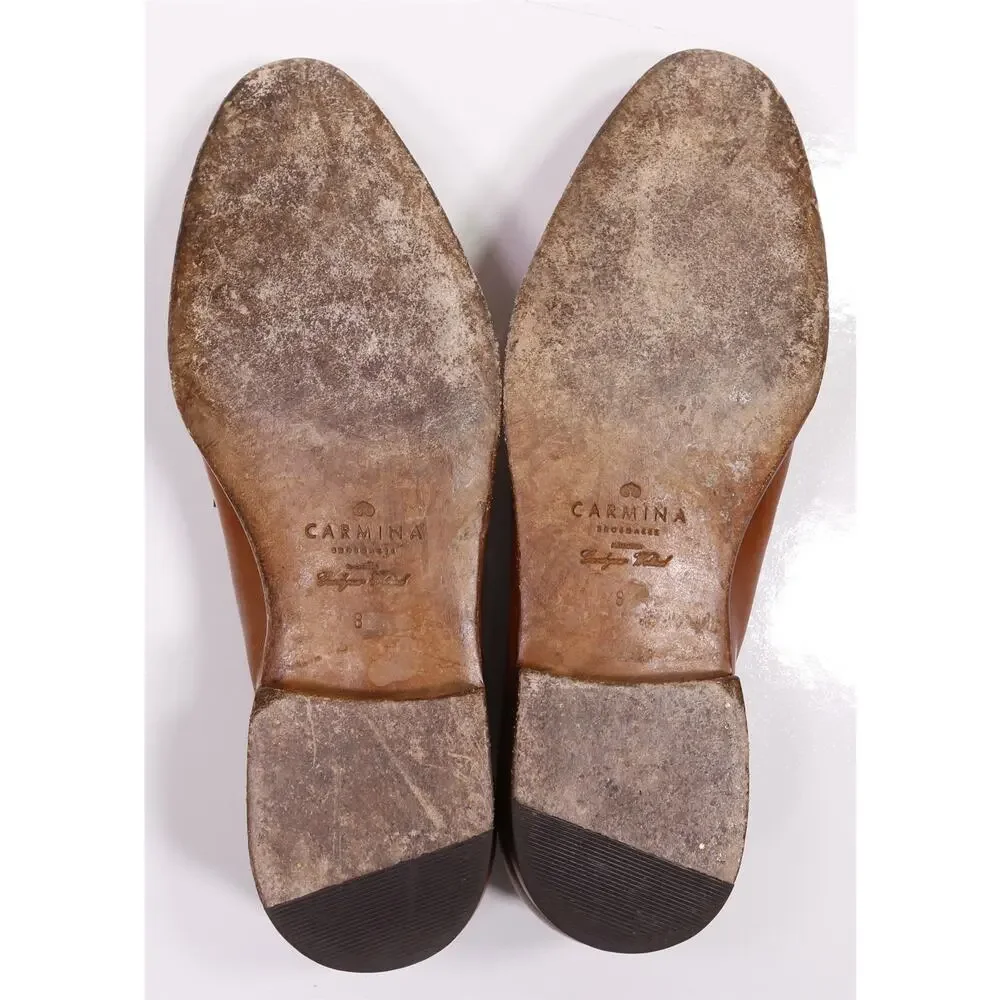 Carmina 80191 Honey Brown Penny Calf Leather Loafers Men's UK 8 - US 8.5